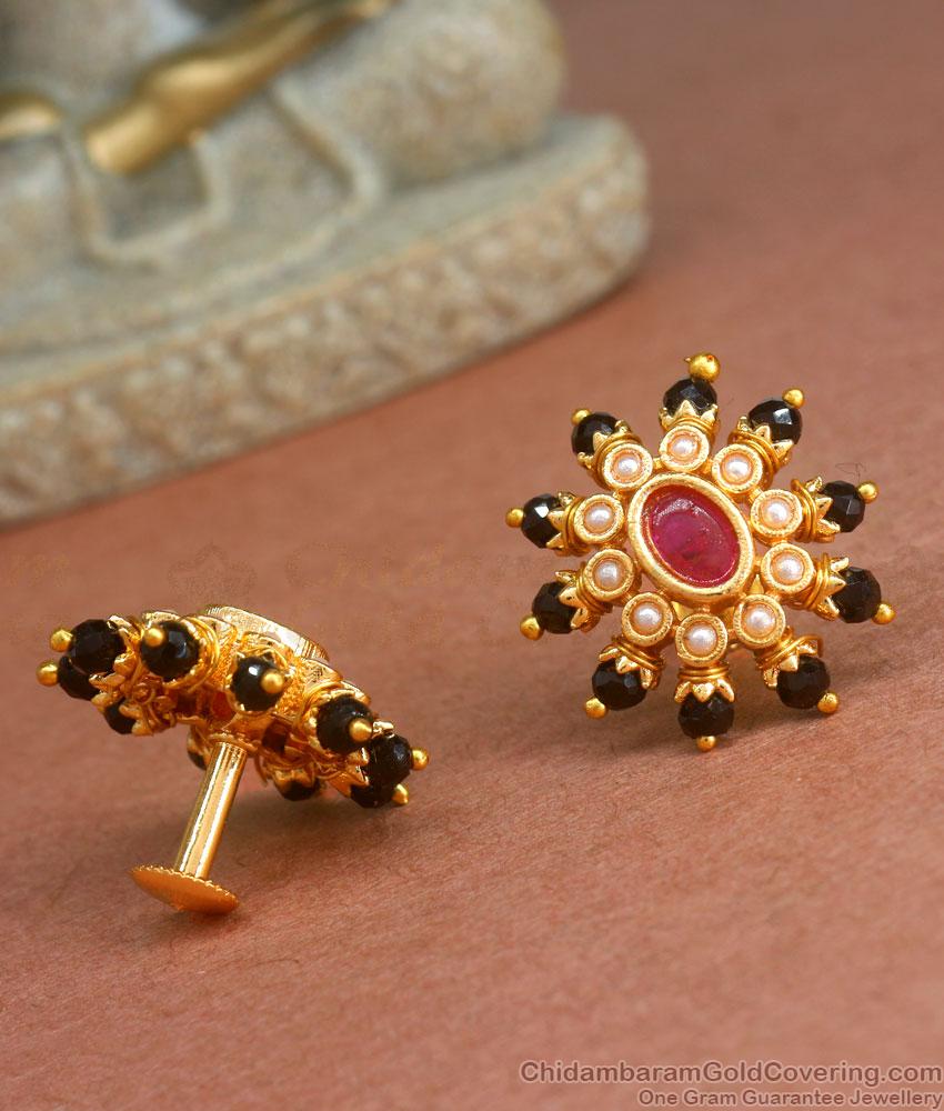 Traditional Big Kundan Work Ear Studs Online ER4218