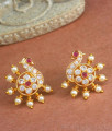 Beautiful Peacock Design Ear Studs Pearl Jewel ER4223