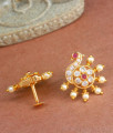 Beautiful Peacock Design Ear Studs Pearl Jewel ER4223