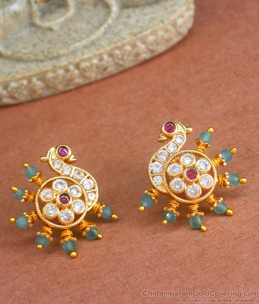 Premium Gold Design Peacock Studs Stone Earring ER4224