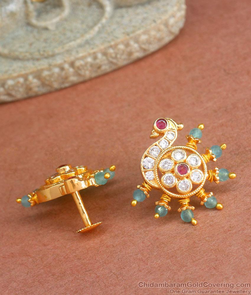 Premium Gold Design Peacock Studs Stone Earring ER4224