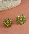 Floral Emerald Earrings Gold Plated Studs ER4227