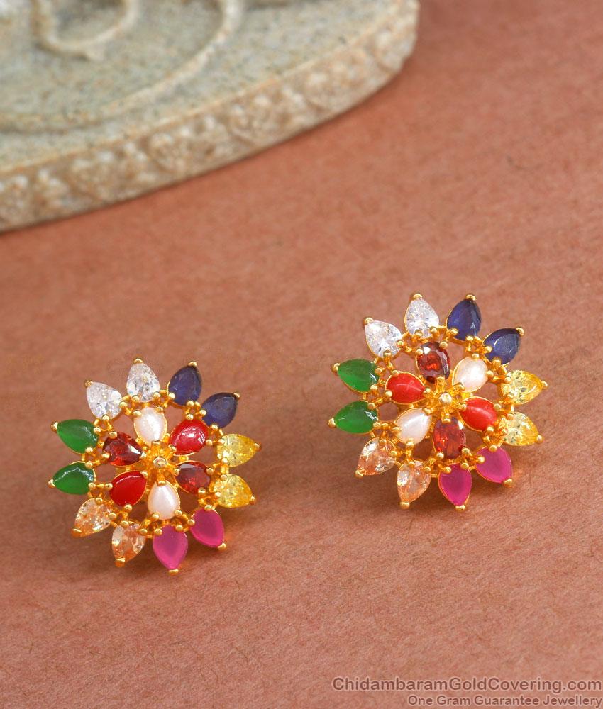 Buy Navaratna Stone Earrings With Price Online ER4228