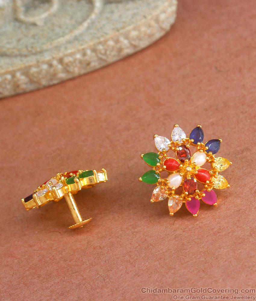 Buy Navaratna Stone Earrings With Price Online ER4228