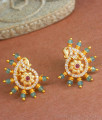 Glittering Green Jade Ear Studs For Women ER4229