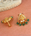 Goddess Lakshmi Design Studs Emerald Earring ER4233