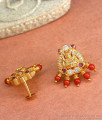 Divine One Gram Gold Ear Studs With Coral Stone ER4234