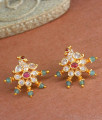 Unique Gold Studs Polki Stone Peacock Stud Earring ER4239