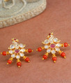 Traditional Coral Stone Peacock Stud Earring ER4240