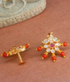 Traditional Coral Stone Peacock Stud Earring ER4240