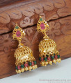 Multi Stone One Gram Gold Jhumka Online ER4243