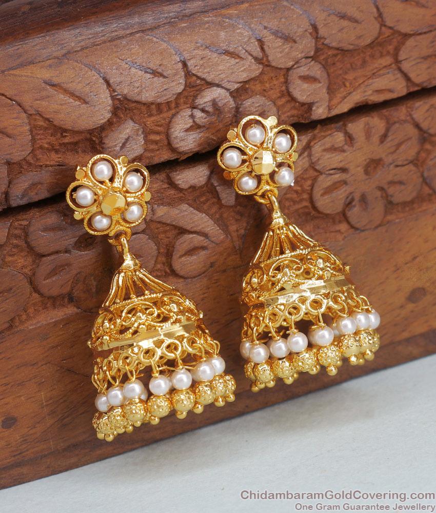 Onam Special Pearl Jhumki Gold Plated Earring ER4247