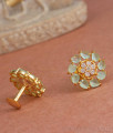 New Model Gold Plated Earring Pastel Green Stone Design ER4269