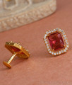 Stunning Gold Plated Red Stone Earrings ER4272