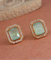 Big Green Opal Diamond Gold-Plated Stud Earrings  ER4274