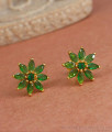 Shop Green Stone Floral Stud Earrings Gold Plated Jewelry ER4277