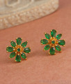 Dazzling Emerald Stone Gold Plated Stud Earrings ER4279