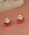 Latest Diamond Stud Earring With Pink Accents Gold Imitation Jewelry ER4284