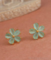 Charming Mild Green Floral Gold Plated Studs Earring ER4286