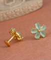 Charming Mild Green Floral Gold Plated Studs Earring ER4286