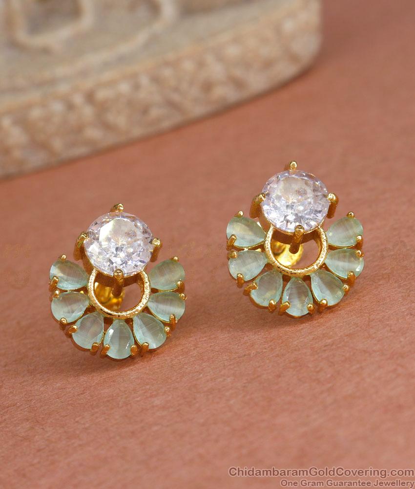 Beautiful Light Green Studs Gold Earring For Women ER4288