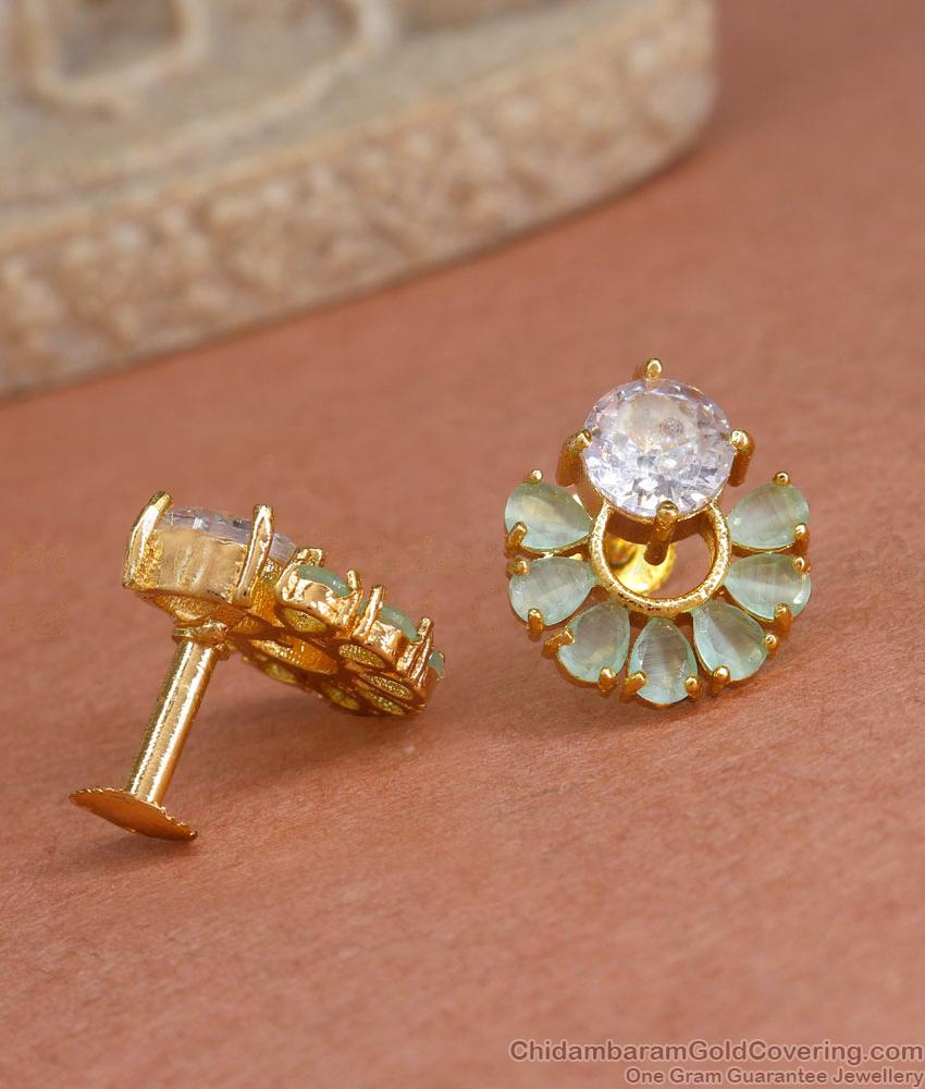 Beautiful Light Green Studs Gold Earring For Women ER4288