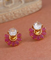 Traditional Look Ruby Petal Gold Imitation Stud Earrings ER4290