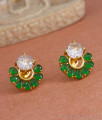 Bright Emerald Studs Gold Tone Earrings For All Occasions ER4291