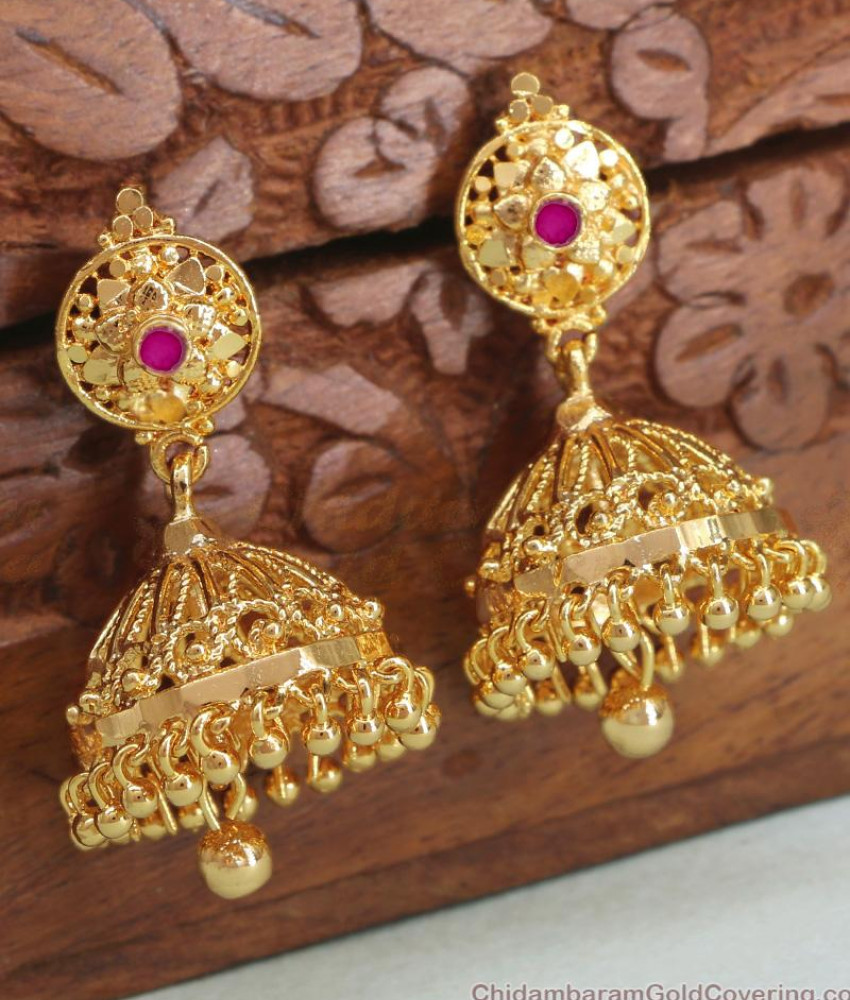 One Gram Gold Earring Big Jhumka For Wedding ER4319