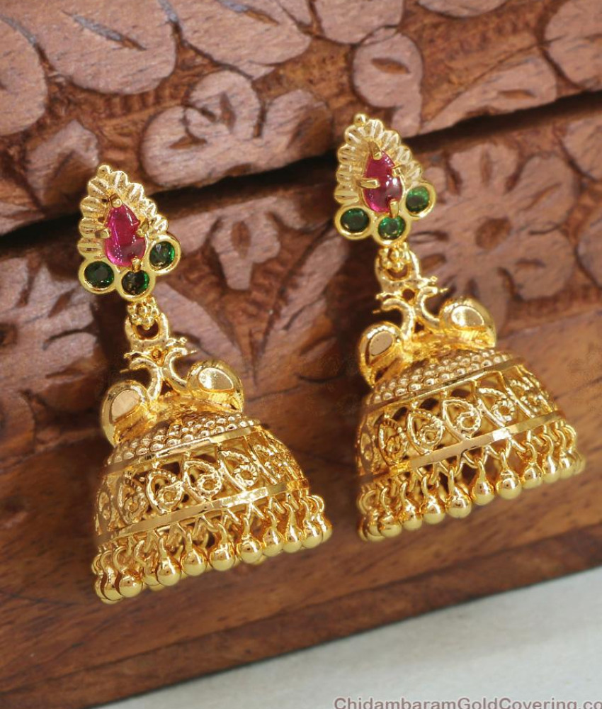 Beautiful Peacock Design Bridal Gold Plated Jhumka Earring ER4327