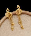 Cute Floral Gold Stud Earring With Beads ER4335