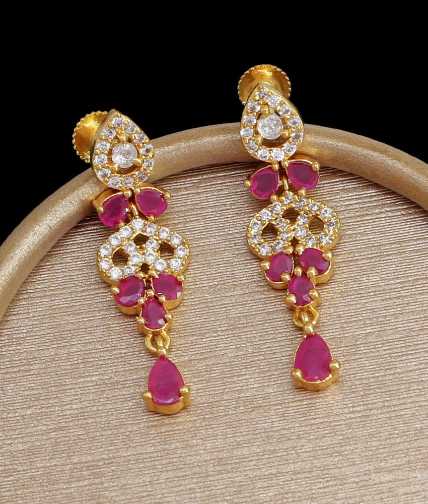 Beautiful Real Gold Design Earring Peacock Danglers ER4337