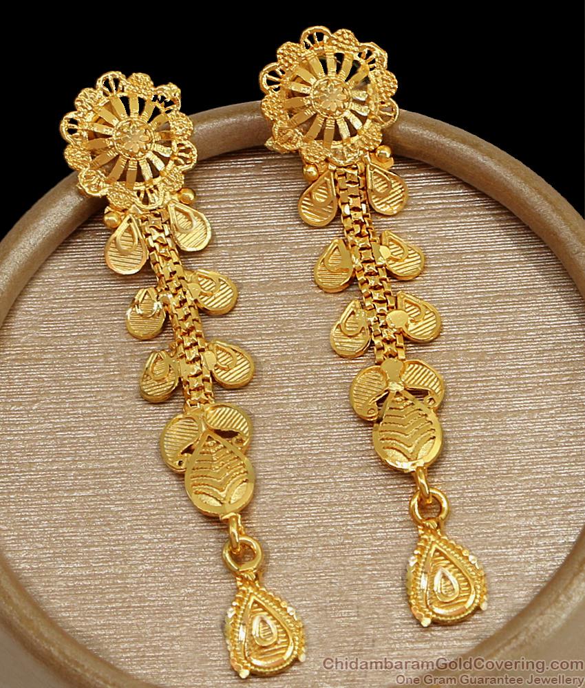 Women Wedding Gold Earring Long Dangler Shop Online ER4351