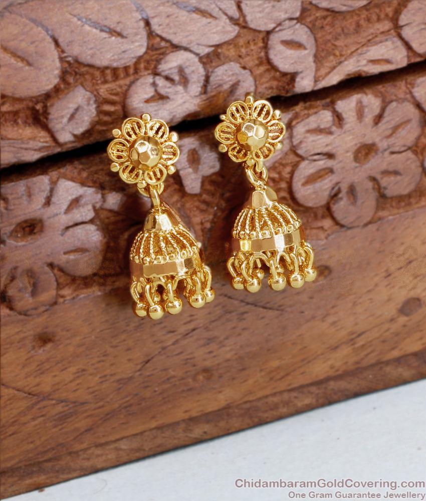 Plain Gold Earring Small Jhumki For Daily Use ER4385