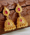 Grand Look Ruby Kemp Stone Earring Gold Jimikki ER4392