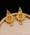 Emerald Stone Gold Plated Earring Beaded Dangler ER4408