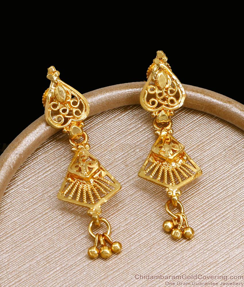 One Gram Gold Dangler Earring Without Stone ER4413