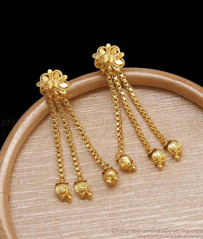 South Indian One Gram Gold Earring Without Stone For Women ER4418