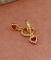 Ruby Stone Heart Shaped Gold Hoop Earring ER4419