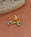 Marine Blue Gemstone Hoop Gold Earring Cute Collections ER4422