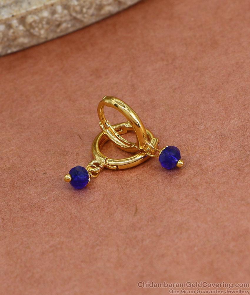 Cute Hanging Sapphire Crystal Hoop Earring ER4427