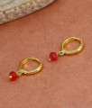 Stylish Gold Tone Hoop Earring Hanging Ruby Crystal ER4428