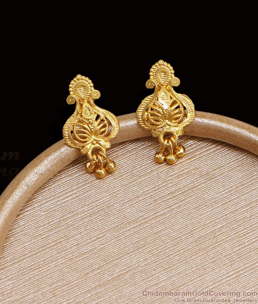 Small Gold Earring Plain Studs For Women ER4440