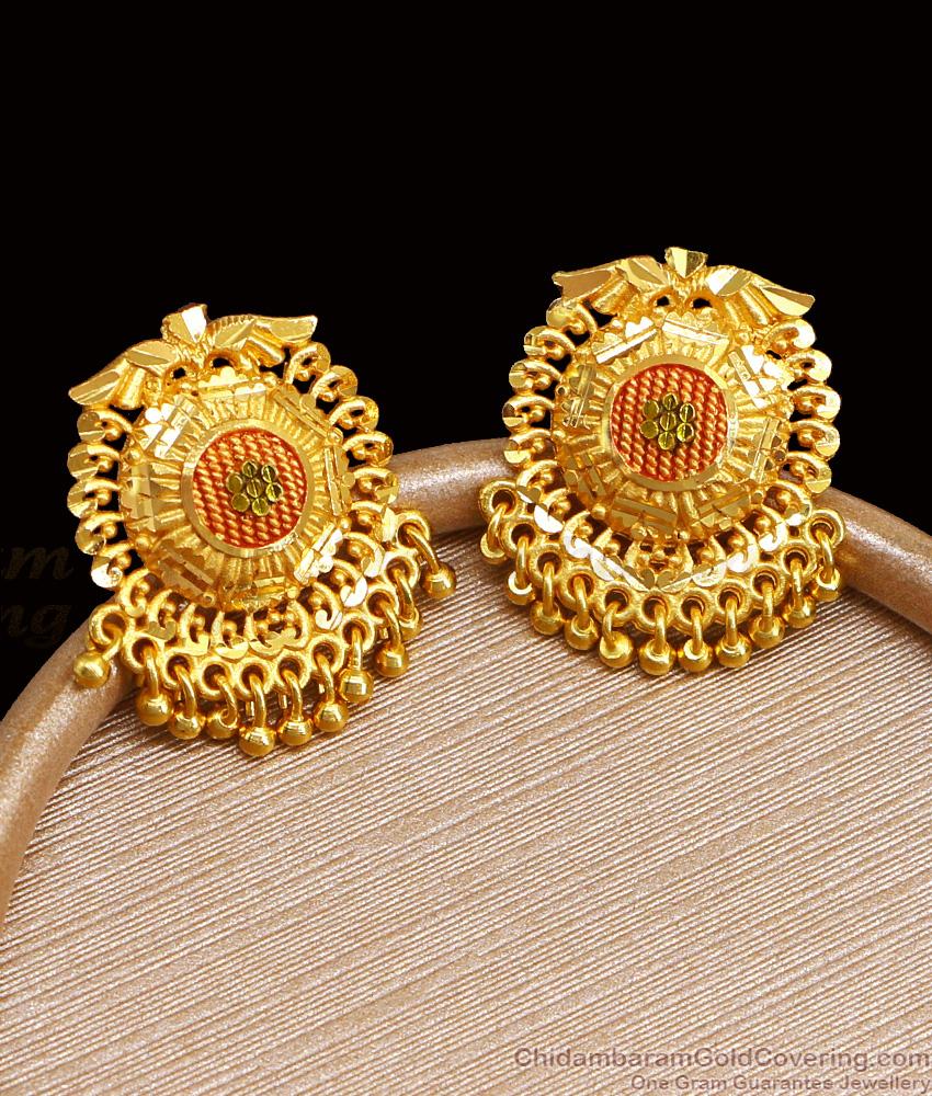 True Gold Tone Studs Meenakari Earring For Women ER4443