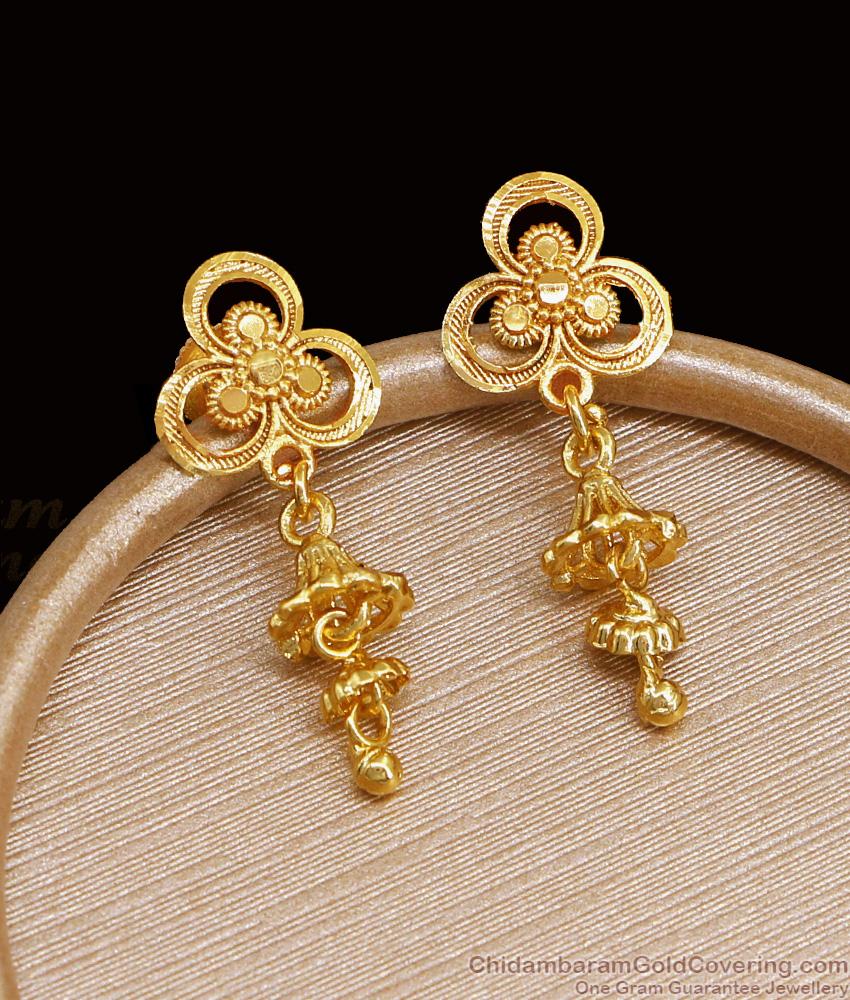 One Gram Gold 2 Layer Jhumki Bridal Jewellery Design ER4449