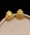 One Gram Gold Earring Plain Flower Stud With Beads ER4457