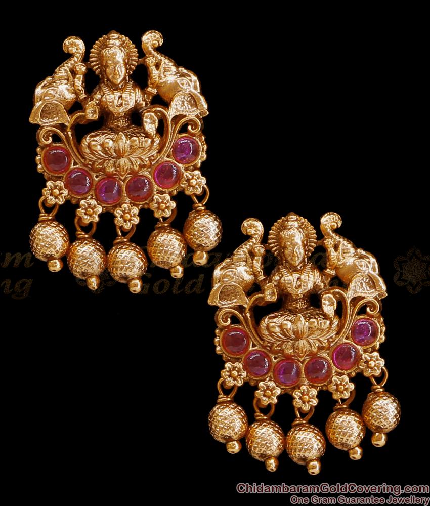 Gajalakhsmi Motif Small Antique Stud Earring Shop Online ER4465