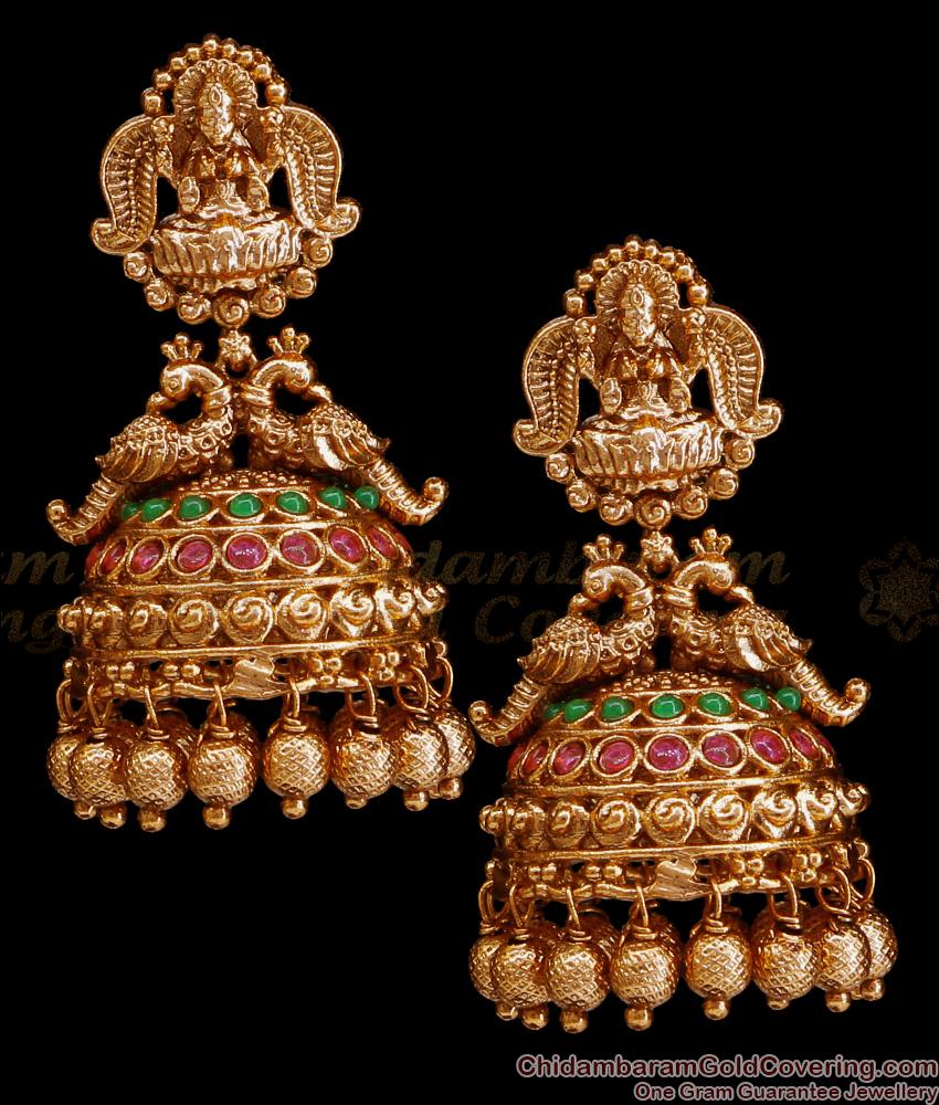 Premium Big Antique Gold Jhumki Women Bridal Jewellery ER4476