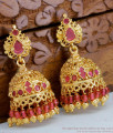 Big Size True Bridal Gold Plated Jhumka Ruby Earring ER4490