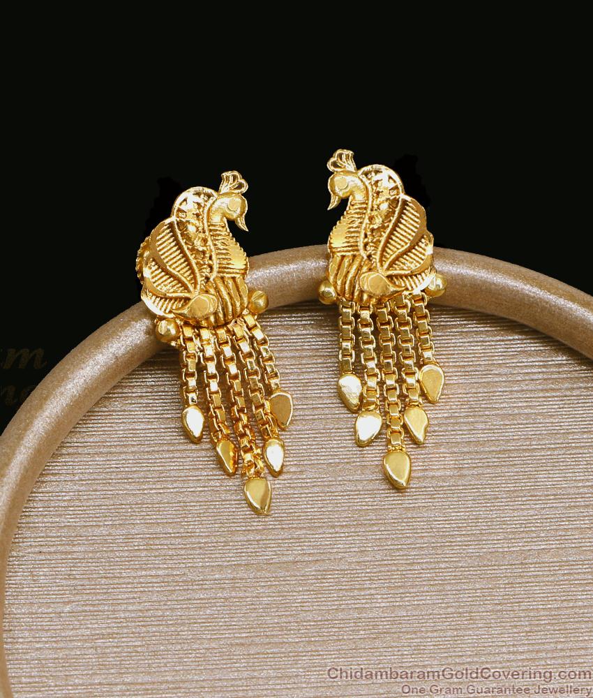 Beautiful Peacock Design Gold Imitation Earring Without Stone ER4500